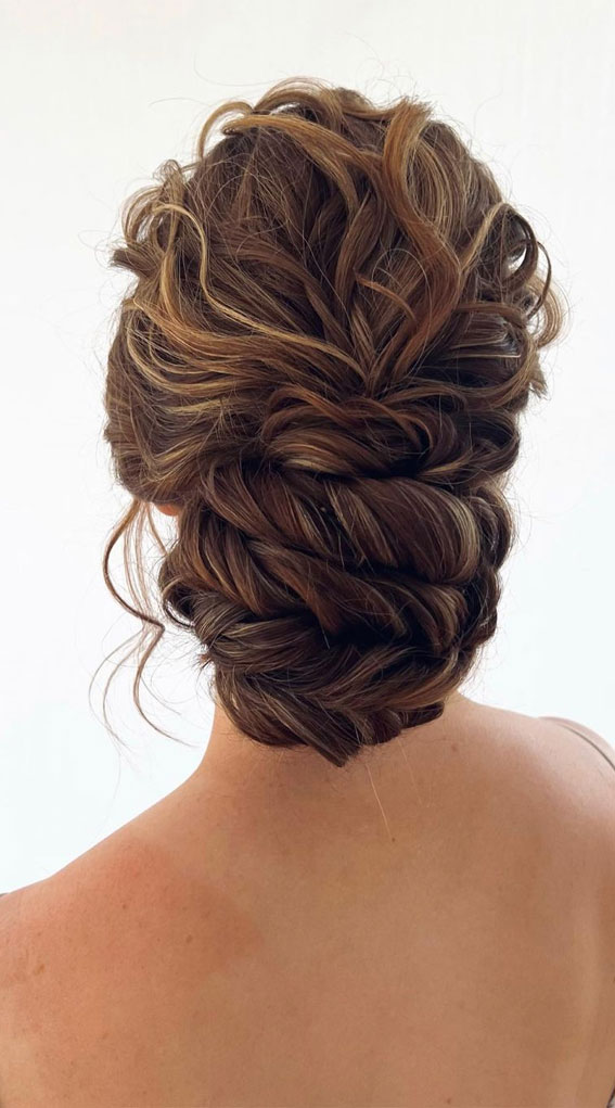 53 Best Wedding Hairstyles For 2023 Brides : Twisted and textured mid height updo