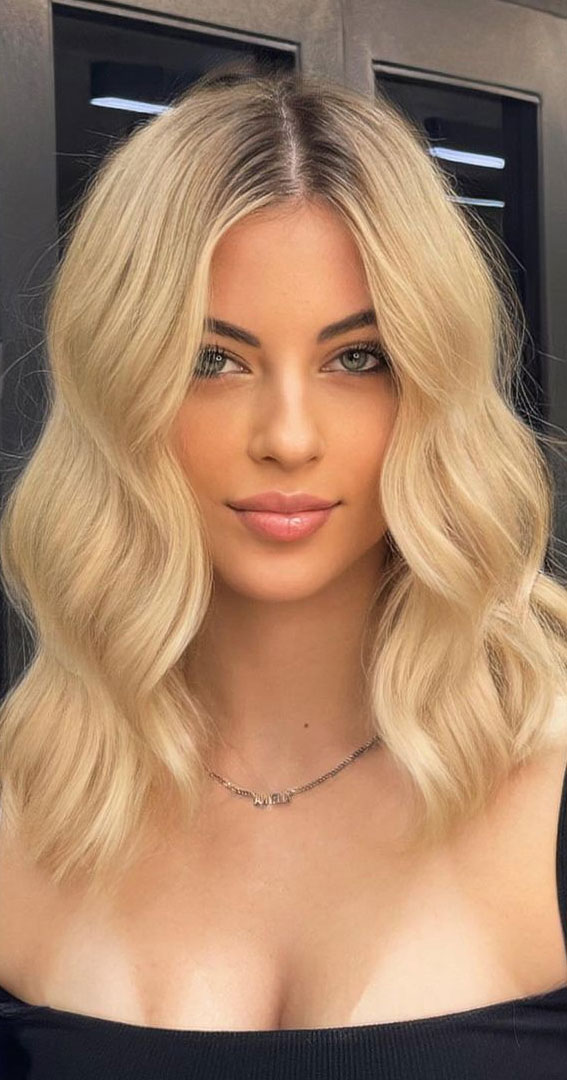 30+ Hair Colour Trends To Try in 2023 : Butter Blonde Water Waves