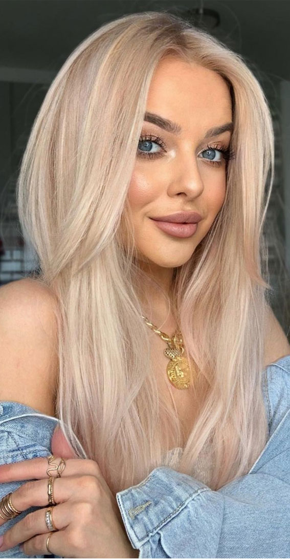 40 Dirty Blonde Hair Colour Ideas : Warm Dirty Blonde with Soft Rose Gold Highlights