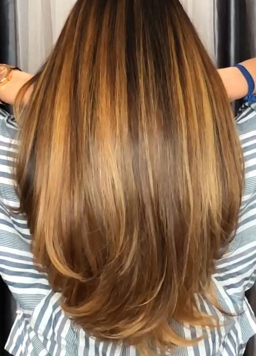 50+ New Haircut Ideas For Women To Try In 2023 : Cinnamon Caramel Soft Layers