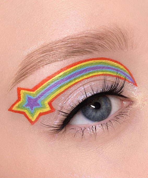 50+Makeup Looks To Make You Shine in 2023 : Colourful Shooting Star