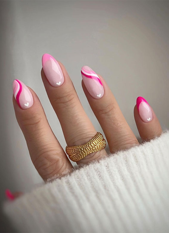 40 Awesome Spring Nail Ideas 2023 : Sweetest Gradient Pink Nails Design