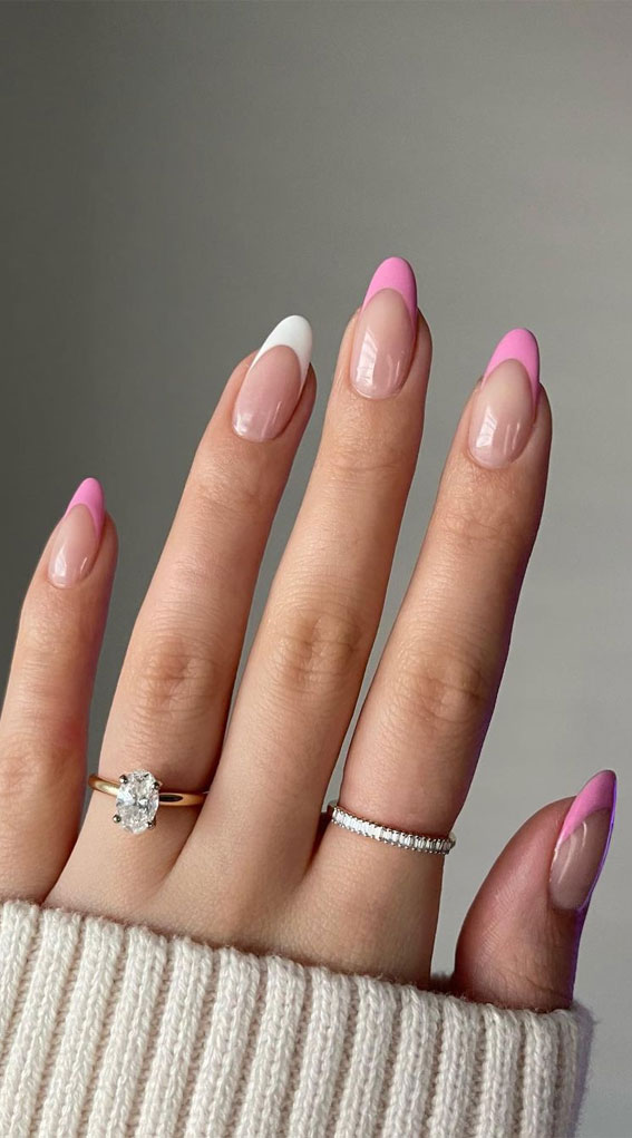 40 Awesome Spring Nail Ideas 2023 : White & Soft Pink French Tips