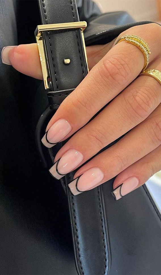 40 Awesome Spring Nail Ideas 2023 : Double French Nails