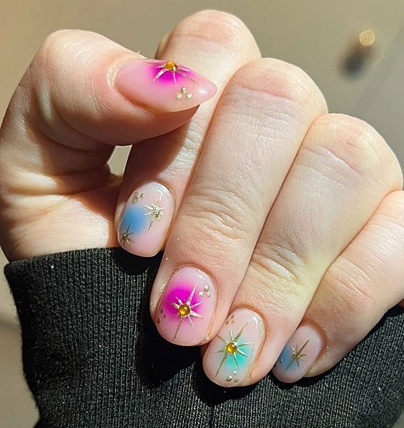 Star Nails Are Trending Now : Gem Star Nails