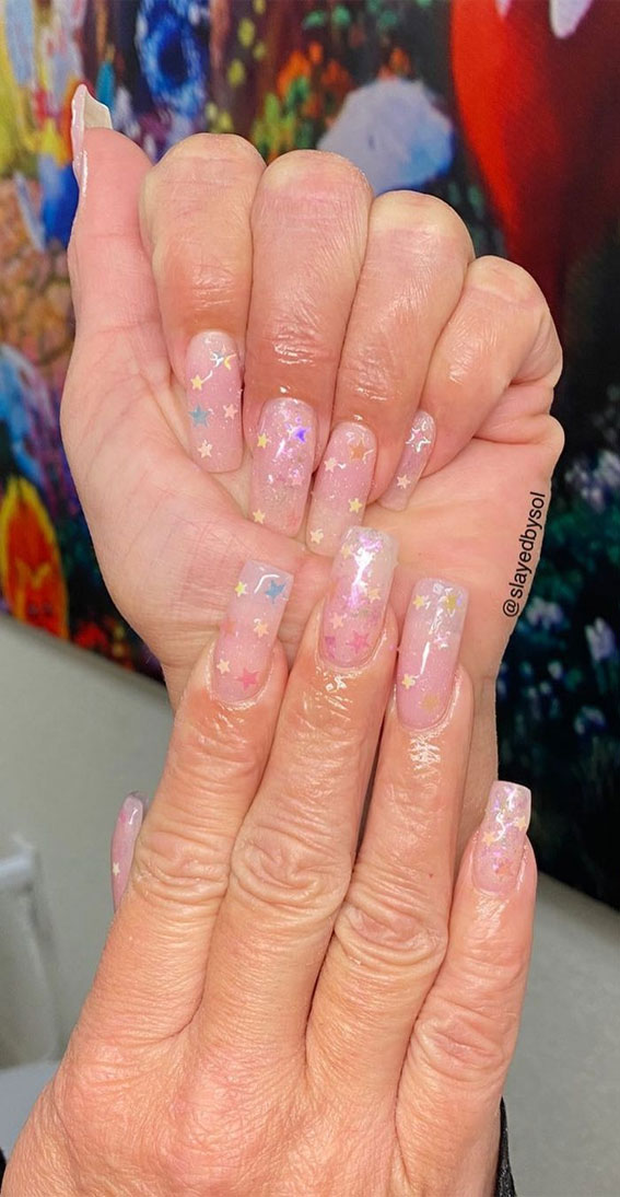 Star Nails Are Trending Now : Girly Starry Nails