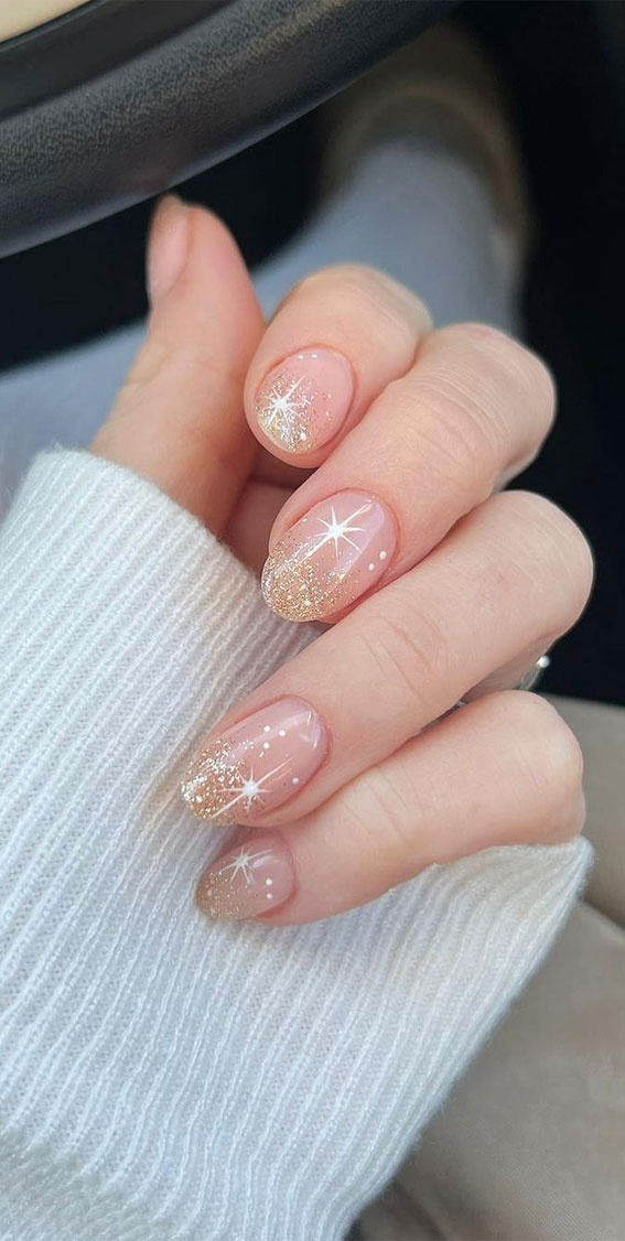 Star Nails Are Trending Now : Starry + Ombre Shimmery Tips