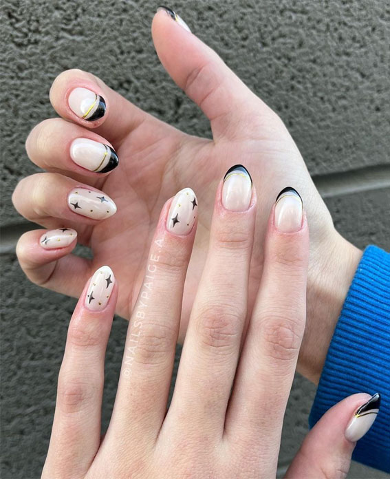 Star Nails Are Trending Now : Double French + Stars