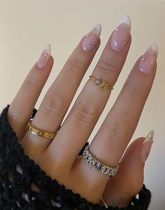 Star Nails Are Trending Now : French Tip Nails with Starburst