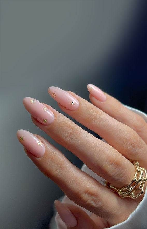 Star Nails Are Trending Now : Blush Nails with Starburst