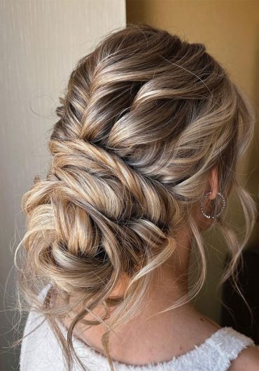 50+ Updo Hairstyles That're So Stylish : Undone Tousled Chignon