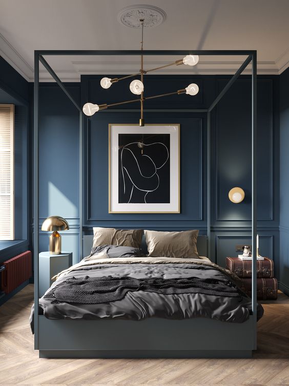 blue bedroom, blue bedroom color scheme, dusty blue bedroom, bedroom color ideas