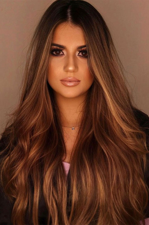 50+ Brunette + Brown Hair Colours & Hairstyles : Power Rusty Brown