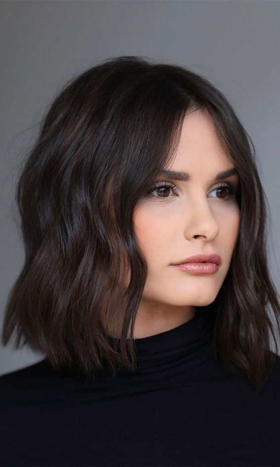 50+ Brunette + Brown Hair Colours & Hairstyles : Brunette Classic Bob