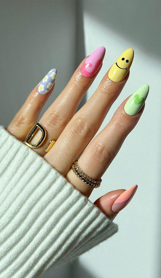 50 Best Summer Nails To Try in 2023 : Cute Mix n Match Nails
