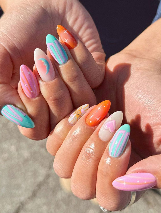 50 Best Summer Nails To Try in 2023 : Retro Vibe Nails