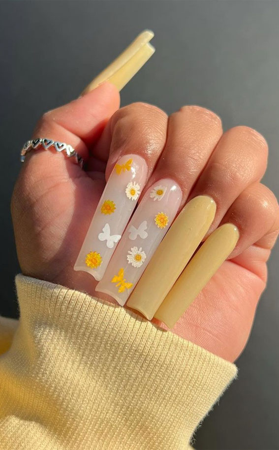 Your Fingers Deserve These Floral Designs : Butterfly, Floral & Sunshine