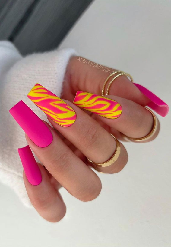 50 Best Summer Nails To Try in 2023 : Pink Neon & Yellow