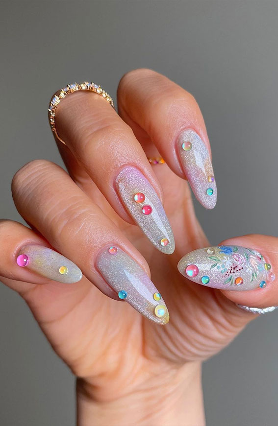 50 Best Summer Nails To Try in 2023 : Shimmery Chrome + 3D Nail Art