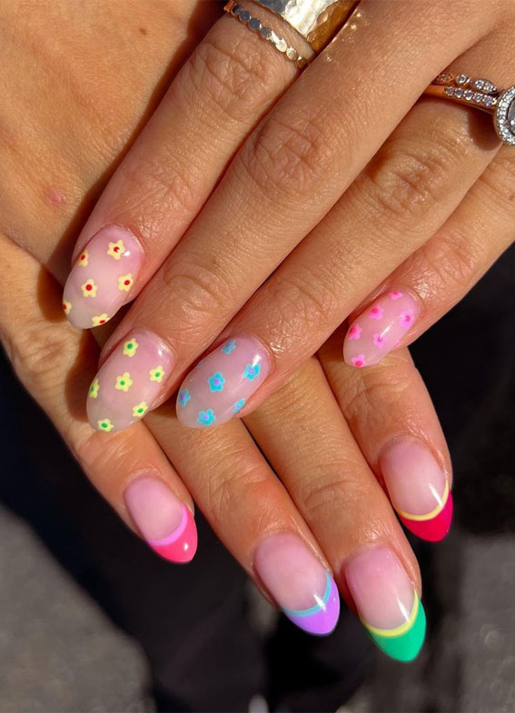 50 Best Summer Nails To Try in 2023 : Bright French Tip Nails