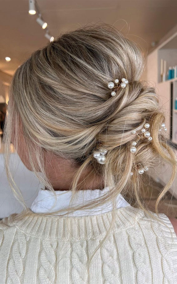 50+ Updo Hairstyles That’re So Stylish : Low -Textured Bun