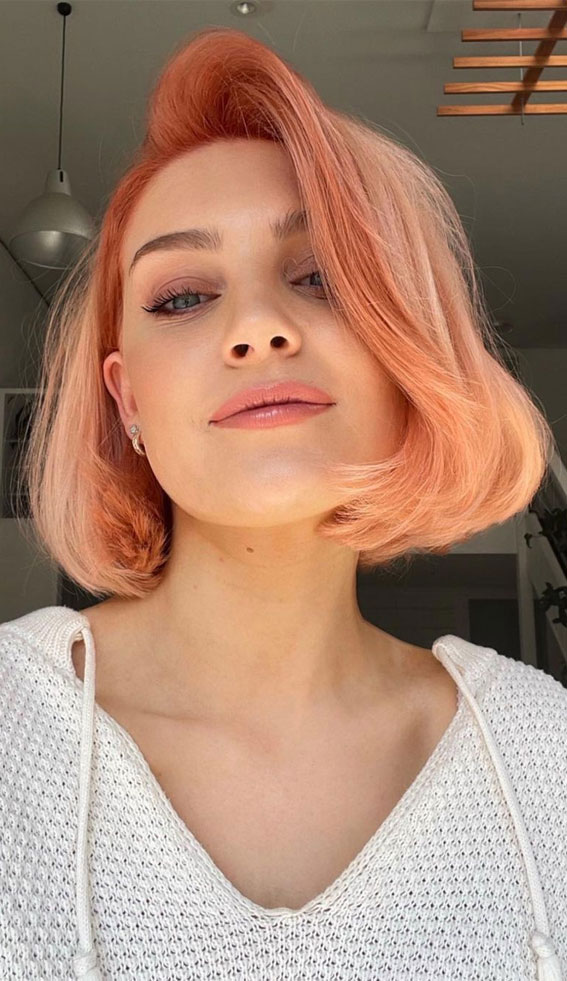 67 Pretty Peach Hair Color Ideas to Embrace | Peach hair colors, Turquoise  hair, Peach hair