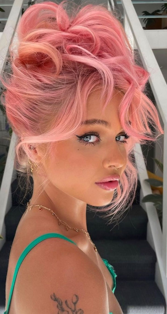 pink hair colors, pink hair colour ideas, baby pink hair color, salmon pink hair color, cotton candy pink hair color, dusty rose hair color, bubblegum pink hair, light pink hair, hot pink hair