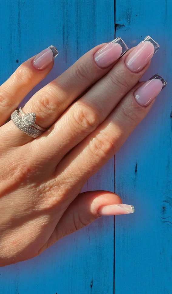 French Glass Nails That’re Sophisticated and Understated : Square Shapes