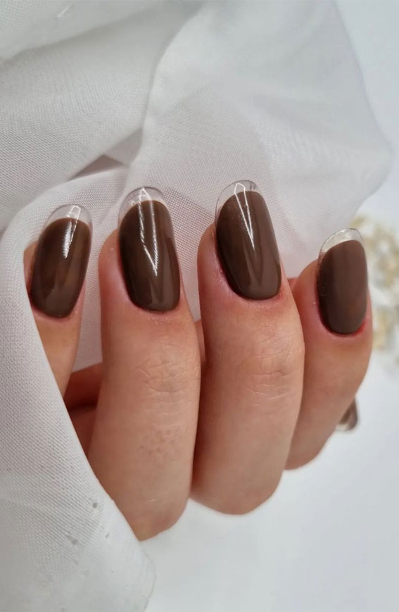 French Glass Nails That’re Sophisticated and Understated : Brown Nails