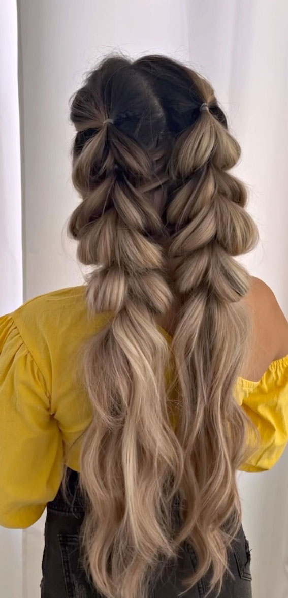 Cute Hairstyles That’re Perfect For Warm Weather : Double Pull Through Braid