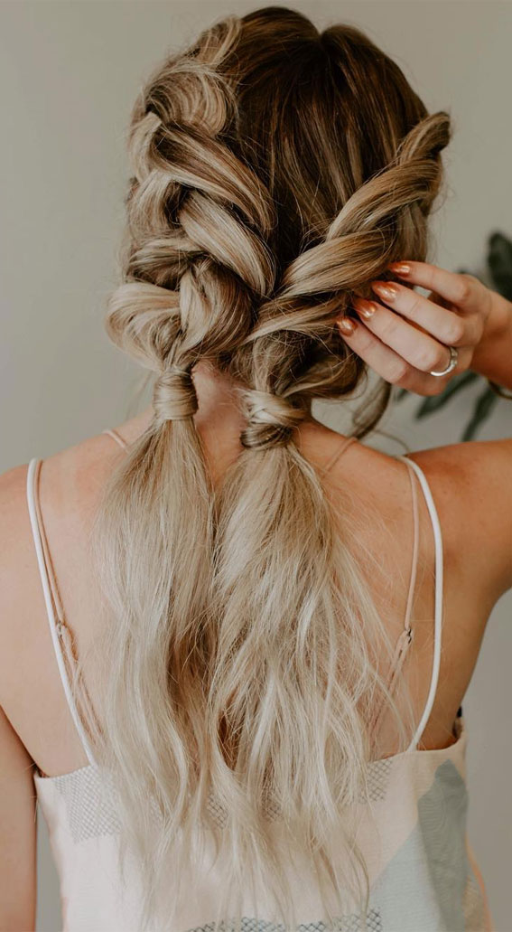 Cute Hairstyles That’re Perfect For Warm Weather : Simple & Cute Double Dutch Braids