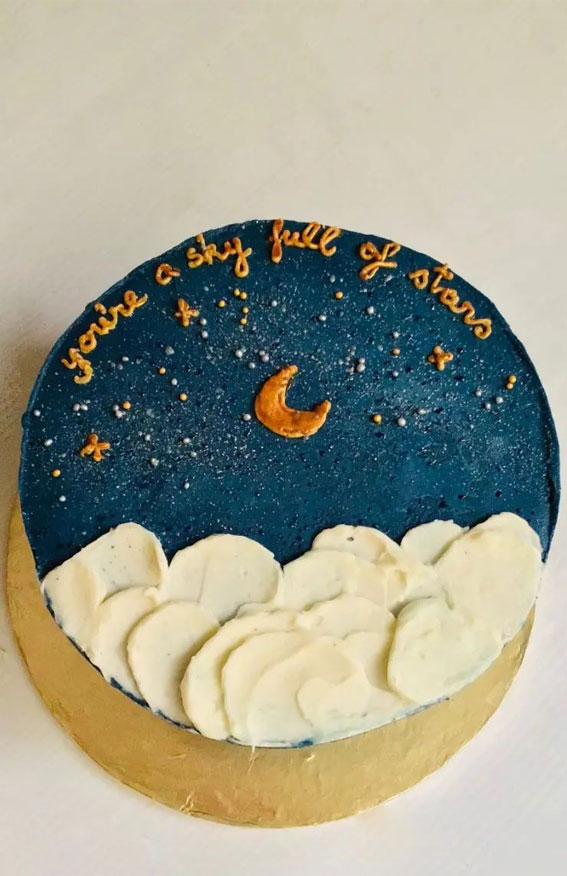 50+Cute Minimalist Buttercream Cakes : You’re a sky full of stars