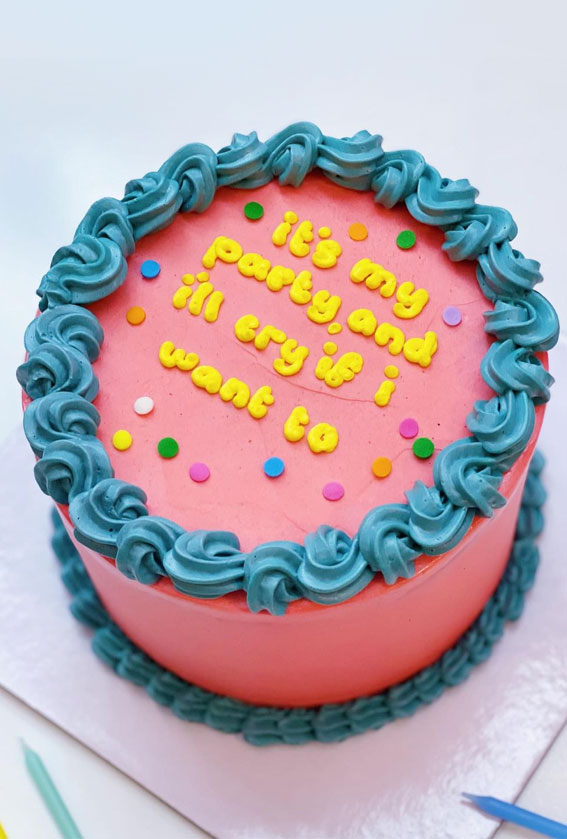50+Cute Minimalist Buttercream Cakes : It’s My Party and I’ll Cry If I Want To