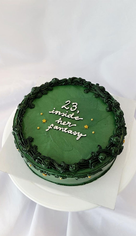 50+Cute Minimalist Buttercream Cakes : Simple Green Buttercream