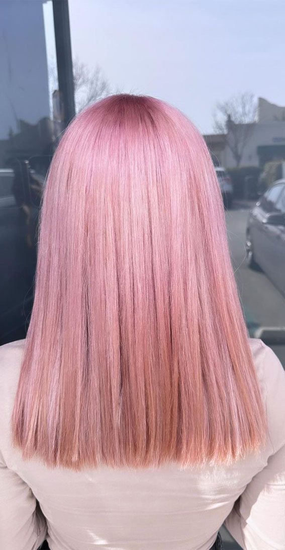 34 Pink Hair Colours That Gives Playful Vibe : Pink Straight Hair