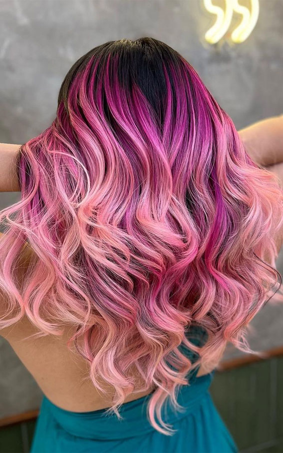 34 Pink Hair Colours That Gives Playful Vibe : Shades of Pink Swirls