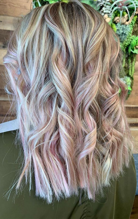 32 Trendy Blonde Hair Colour Ideas : Rosy Pink & Blonde