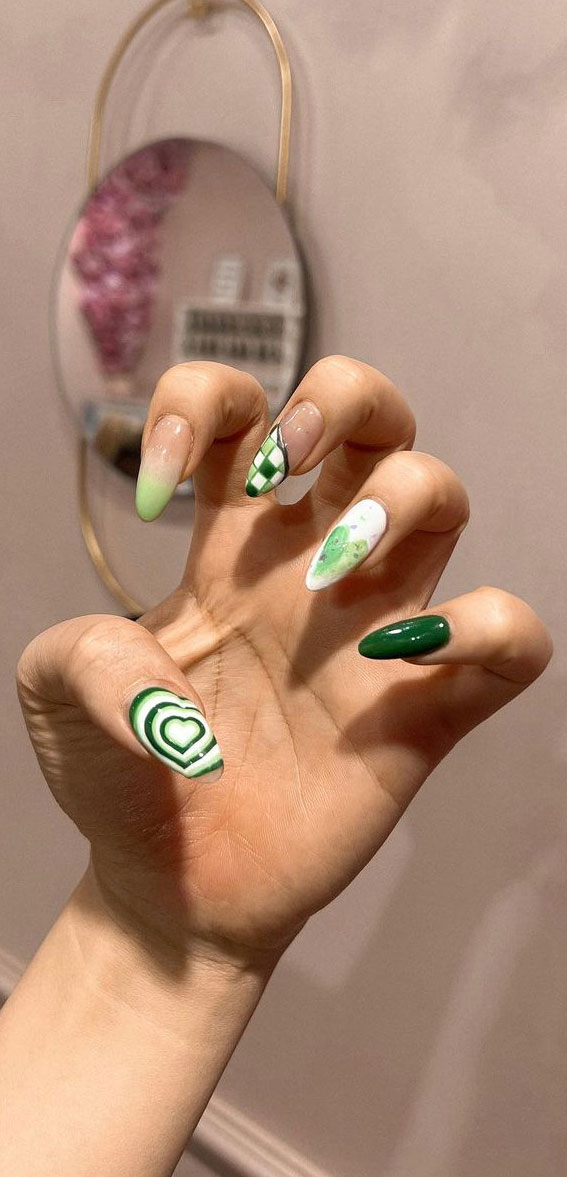 50+ Cute Summer Nail Designs : Fun Green Nails