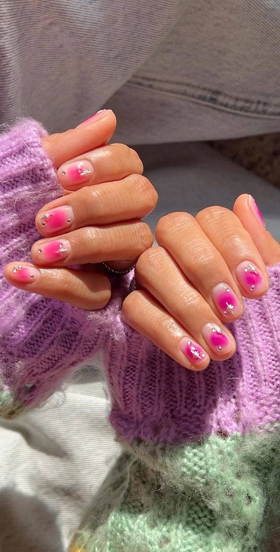 50+ Cute Summer Nail Designs : Blush Aura Nails