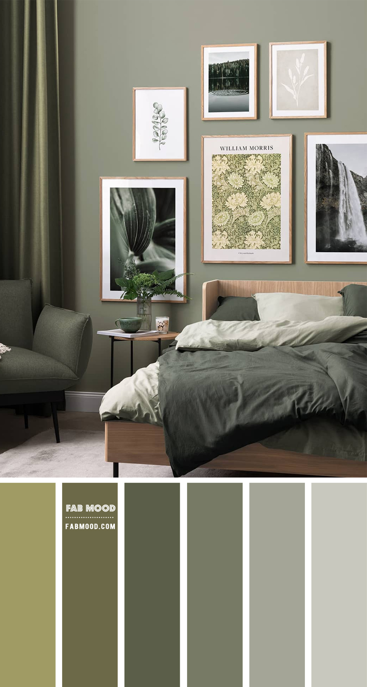 20 Best Bedroom Colour Combination Ideas : Mix Shades of Green Bedroom