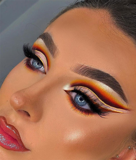 Bold and Bright Summer Makeup Vibrant & Daring : Sunset & Fiery Look