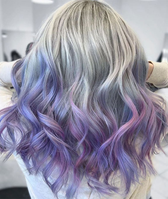 Alluring Hair Colour Ideas For Trendsetters : Silver & Lavender