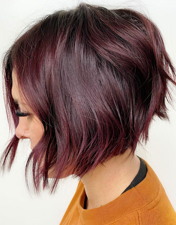 Alluring Hair Colour Ideas For Trendsetters : Subtle Purple Bob Hairstyle