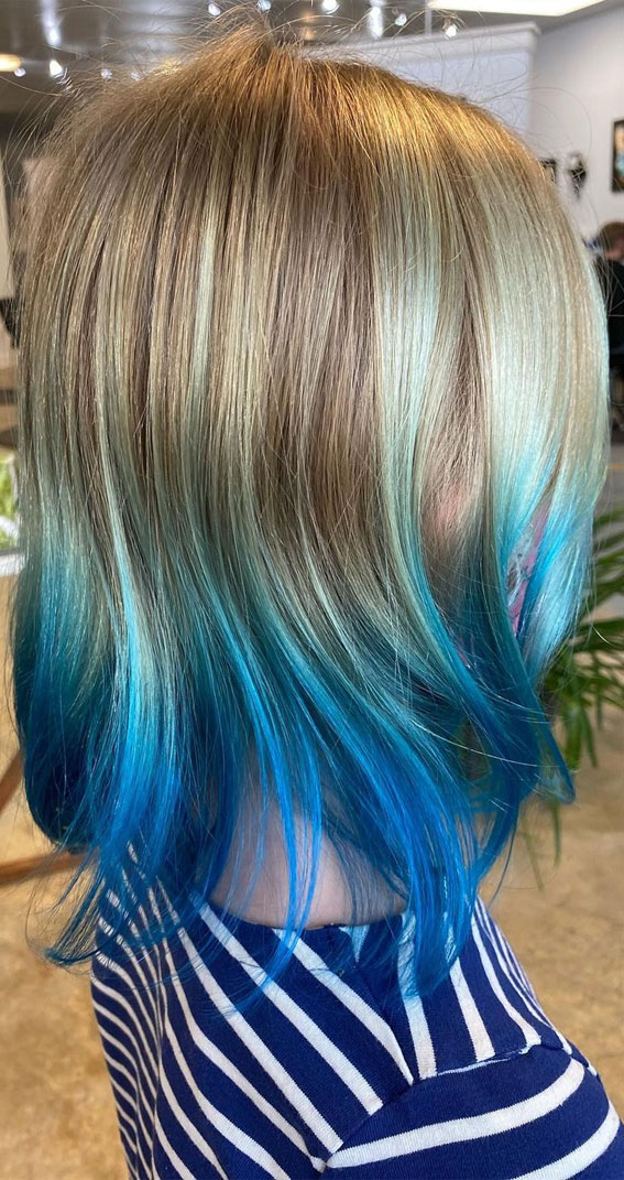 Empowering Hair Colour Ideas for All Ages : Blue Mermaid For Little Girl