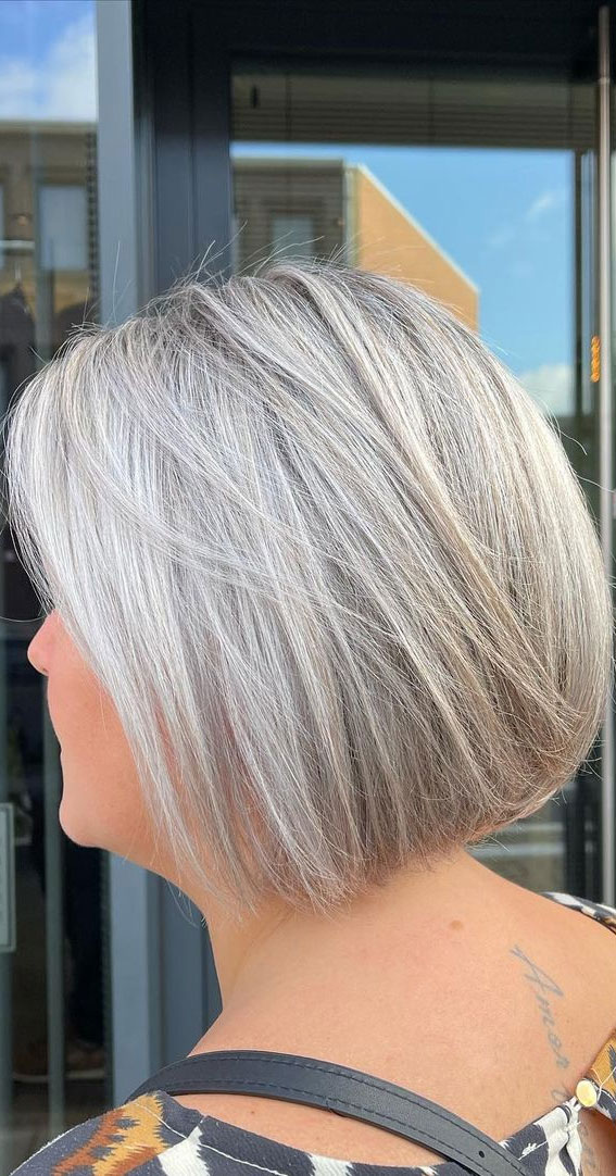 Empowering Hair Colour Ideas For All Ages : Icy Blonde Bob