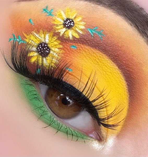 Bold and Bright Summer Makeup Vibrant & Daring : Sunflower Eyeshadow Look