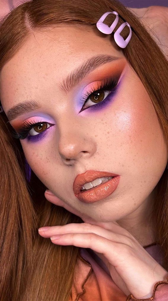 Bold and Bright Summer Makeup Vibrant & Daring : Lavender & Peach Combo