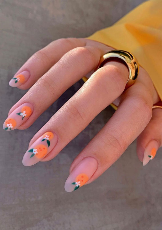 Refreshing Nail Art Inspired by Zesty Summertime Citrus Fruit : Tangerine Nails