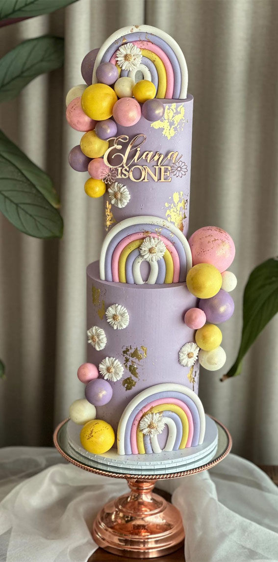 A Cake To Celebrate Your Little One : Rainbow Over The Lavender Cake