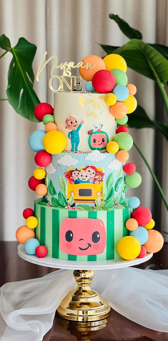 A Cake To Celebrate Your Little One : Cocomelon Theme First Birthday Cake